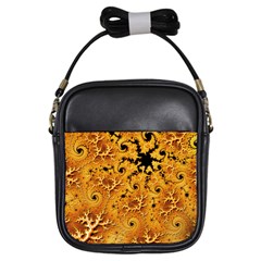 Fractal Pattern Spiral Girls Sling Bag by Pakrebo