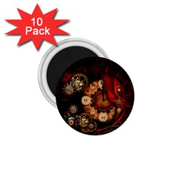 Steampunk, Wonderful Clockswork 1 75  Magnets (10 Pack) 