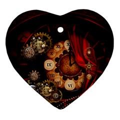Steampunk, Wonderful Clockswork Heart Ornament (two Sides) by FantasyWorld7