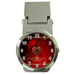 Wonderful Heart With Roses Money Clip Watches Front