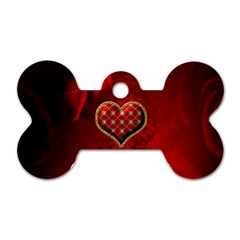 Wonderful Heart With Roses Dog Tag Bone (one Side) by FantasyWorld7
