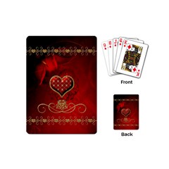 Wonderful Heart With Roses Playing Cards (mini) by FantasyWorld7