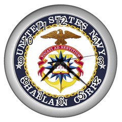 Seal Of United States Navy Chaplain Corps Wall Clock (silver) by abbeyz71