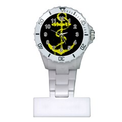 French Navy Golden Anchor Symbol Plastic Nurses Watch by abbeyz71