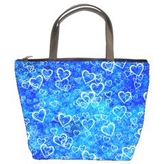 Valentine Heart Love Blue Bucket Bag