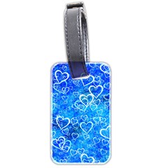 Valentine Heart Love Blue Luggage Tags (two Sides)