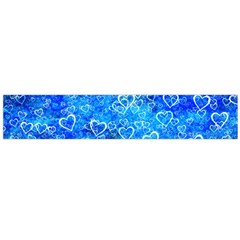 Valentine Heart Love Blue Large Flano Scarf  by Mariart