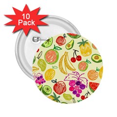 Seamless Pattern Fruit 2 25  Buttons (10 Pack) 