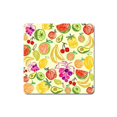 Seamless Pattern Fruit Square Magnet