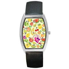 Seamless Pattern Fruit Barrel Style Metal Watch by Mariart