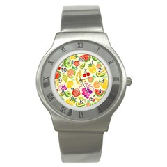 Seamless Pattern Fruit Stainless Steel Watch by Mariart