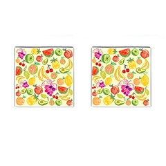 Seamless Pattern Fruit Cufflinks (square) by Mariart