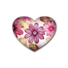 Star Flower Rubber Coaster (heart) 