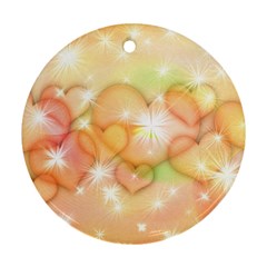 Valentine Heart Love Pink Ornament (round) by Mariart