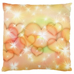 Valentine Heart Love Pink Large Flano Cushion Case (two Sides) by Mariart