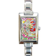 Supersonic Pyramid Protector Angels Rectangle Italian Charm Watch by chellerayartisans