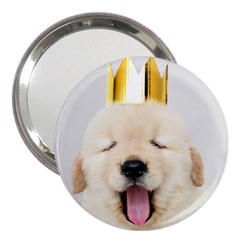 Royal Puppy Yawns 3  Handbag Mirrors by WensdaiAmbrose