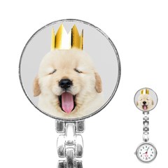 Royal Puppy Yawns Stainless Steel Nurses Watch by WensdaiAmbrose