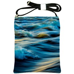 Ocean Waves Shoulder Sling Bag by WensdaiAmbrose