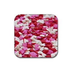 Love Sprinkles Rubber Coaster (square)  by WensdaiAmbrose