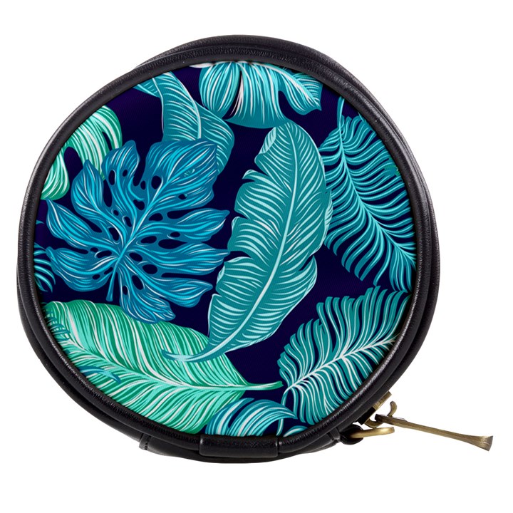 Tropical Greens Leaves Banana Mini Makeup Bag