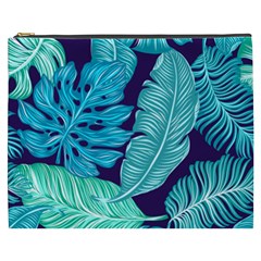 Tropical Greens Leaves Banana Cosmetic Bag (xxxl) by Mariart