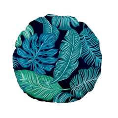 Tropical Greens Leaves Banana Standard 15  Premium Flano Round Cushions by Mariart