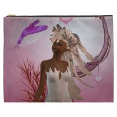 Wonderful Fairy With Feather Hair Cosmetic Bag (xxxl) by FantasyWorld7
