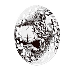 Skull And Crossbones Ornament (oval Filigree) by Alisyart