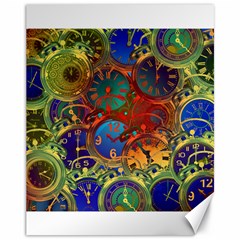 Time Clock Distortion Canvas 11  X 14 