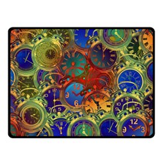 Time Clock Distortion Double Sided Fleece Blanket (small) 
