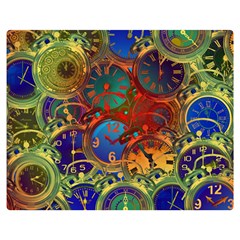 Time Clock Distortion Double Sided Flano Blanket (medium) 