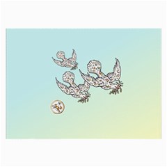 Floral Doves - Colourglide -  By Larenard Large Glasses Cloth (2-side) by LaRenard