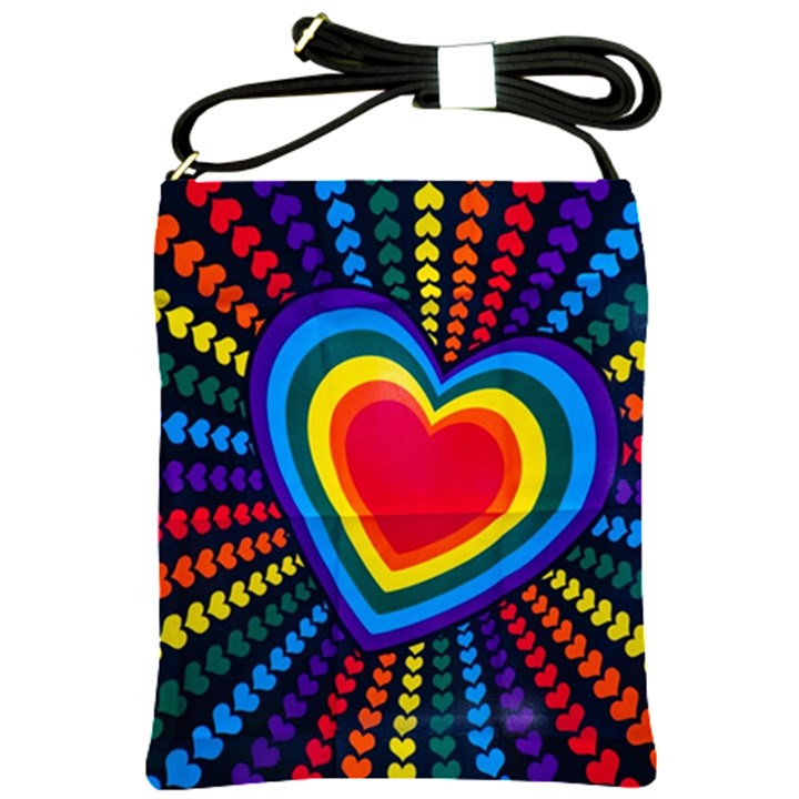 Rainbow Pop Heart Shoulder Sling Bag