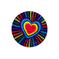 Rainbow Pop Heart Magnet 3  (round) by WensdaiAmbrose