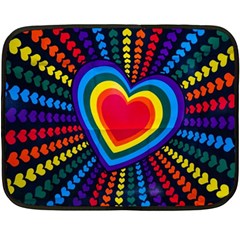 Rainbow Pop Heart Double Sided Fleece Blanket (mini)  by WensdaiAmbrose