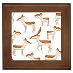 Seamless Deer Pattern Design Framed Tiles Front