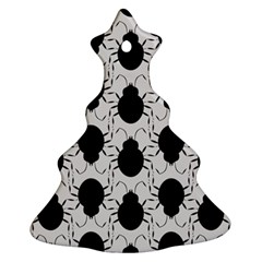 Pattern Beetle Insect Black Grey Christmas Tree Ornament (two Sides) by Pakrebo