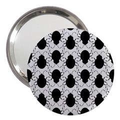 Pattern Beetle Insect Black Grey 3  Handbag Mirrors by Pakrebo