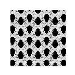 Pattern Beetle Insect Black Grey Small Satin Scarf (square) by Pakrebo