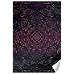 Mandala Neon Symmetric Symmetry Canvas 24  X 36  by Pakrebo