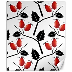 Rose Hip Pattern Branches Autumn Canvas 20  X 24  by Pakrebo