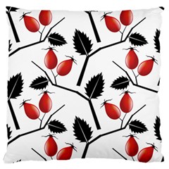 Rose Hip Pattern Branches Autumn Large Flano Cushion Case (two Sides) by Pakrebo