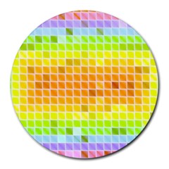 Pattern Geometric Square Art Round Mousepads by Pakrebo