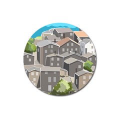 Village Place Portugal Landscape Magnet 3  (round) by Pakrebo