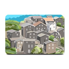 Village Place Portugal Landscape Small Doormat  by Pakrebo