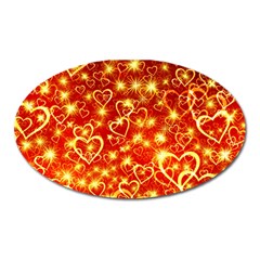 Pattern Valentine Heart Love Oval Magnet by Mariart