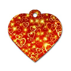 Pattern Valentine Heart Love Dog Tag Heart (one Side) by Mariart