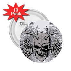 Skull Vector 2 25  Buttons (10 Pack)  by Alisyart