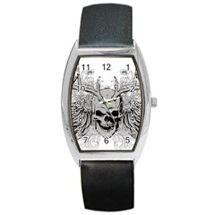 Skull Vector Barrel Style Metal Watch